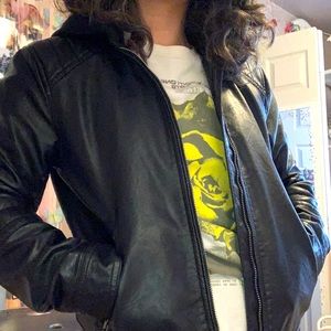 H&M Kids Hooded Boys Leather Jacket